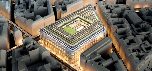 Projet de transformation de la Poste du Louvre. Dominique Perrault Architecture